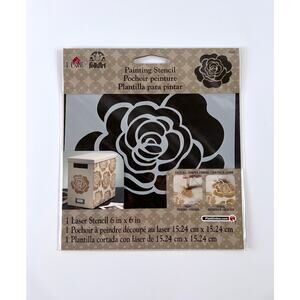 Plaid FolkArt Rose Stencil 6x6 Floral Painting Craft DIY Furniture Decor